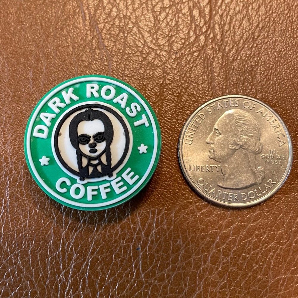 Wednesday Dark Roast Coffee Croc Charm - Picture 4 of 4